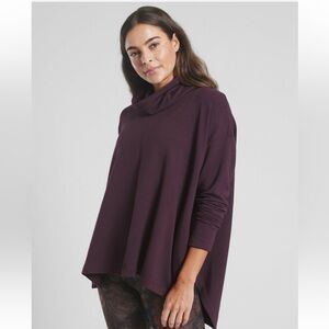 Athleta Deep Purple Cowl Neck Sweater